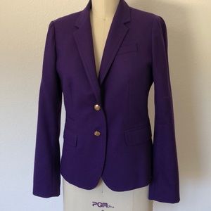 Jcrew schoolboy blazer in purple wool